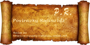 Povinszky Radiszló névjegykártya